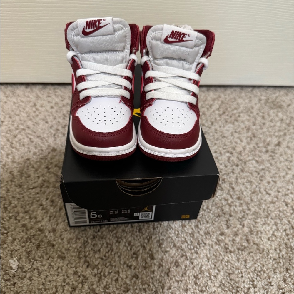 Nike Red and White Sneakers Classic Design